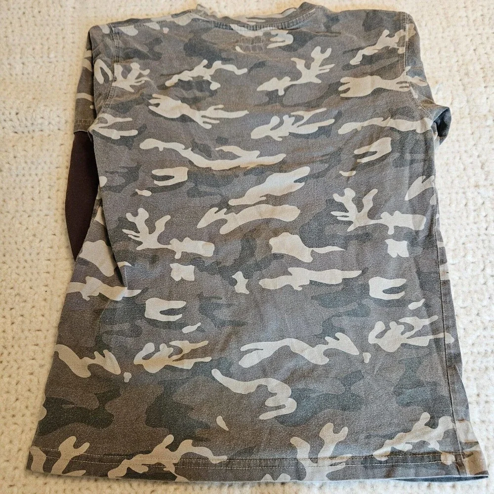 Levi's Boys Long Sleeve T-Shirt Brown Gray Camouflage Crew Cotton Size S 8 - 10 - Picture 2 of 7